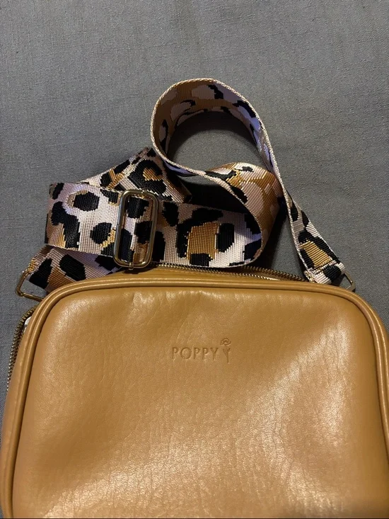 POPPY Tan Leather Crossbody Bag camel - Picture 10 of 11